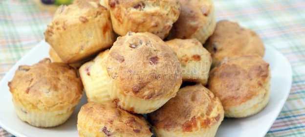 Кексики с ветчиной и сыром