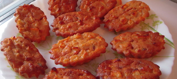 Яблочные кексы с овсяными хлопьями