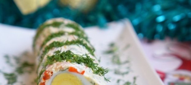 Праздничный рулет-желе с креветками