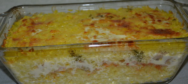 Запеканка рисовая с куриным филе