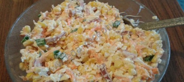 Салат Быстрый копченая колбаса сыр