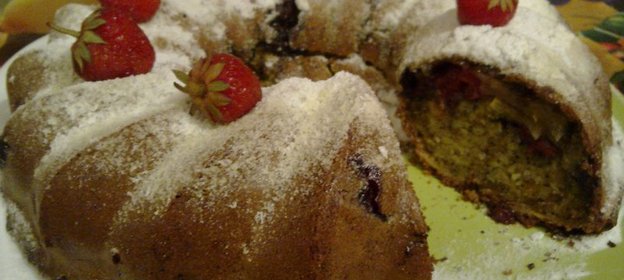 Кекс Яблочно-Черешневый с корицей и коньяком