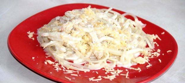 Сливочная паста с кальмарами