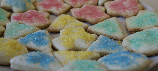 Песочное печенье с ЦВЕТНЫМ САХАРОМ :S