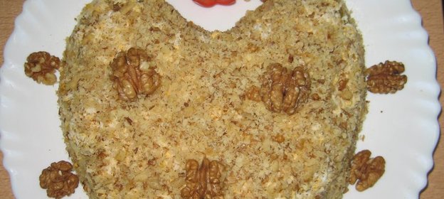 Салат Ореховое сердце с мясом