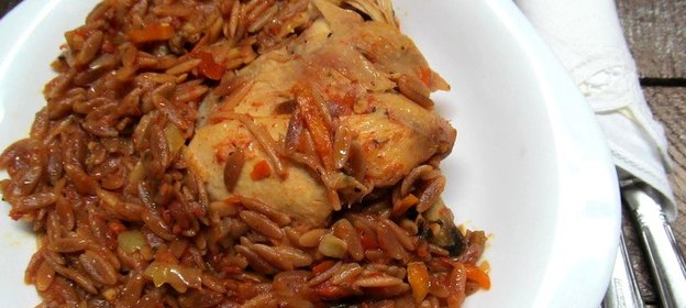 Паста Орзо с куриными бедрышками