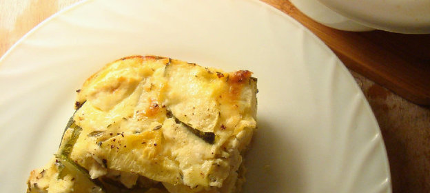 Кабачковая запеканка с брынзой и пармезаном