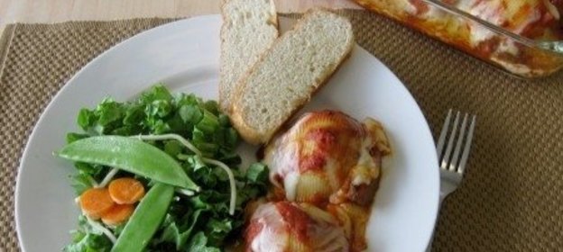 Большие макароны с фаршем