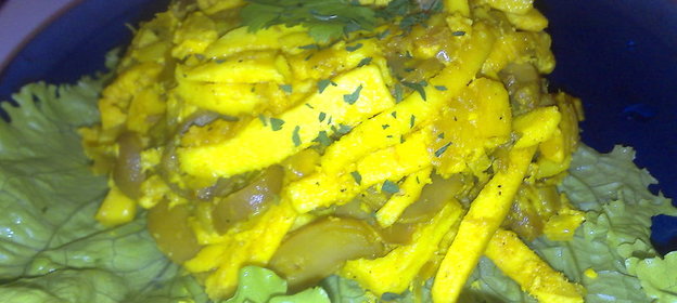 Кальмары жареные с грибами