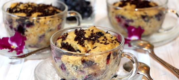 Черничный кекс за 5 минут