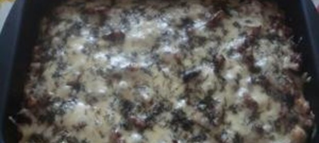 Запеканка из цветной капусты с грибами