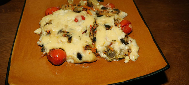 Запечёные овощи под соусом Бешамель