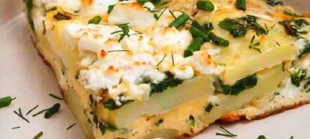 Картофельная запеканка с сыром фета