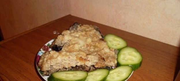 Запеканка с фаршем и грибами