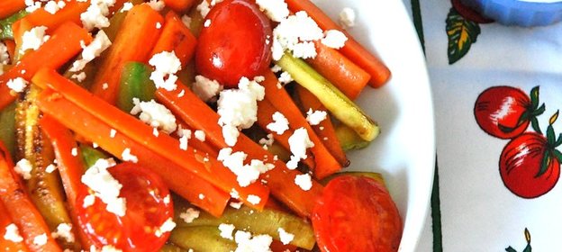 Тушеные овощи с фетой