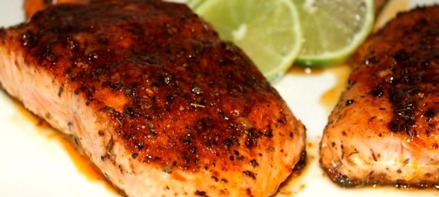 Лосось с мёдом и горчицей