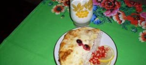 Рисово-творожная запеканка с клюквой