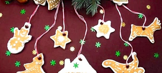 Рождественское печенье в белковой глазури