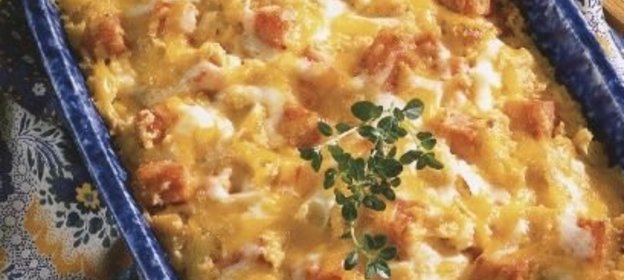 Сырная запеканка с мясом