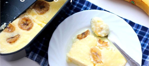 Творожная запеканка с бананом в пароварке