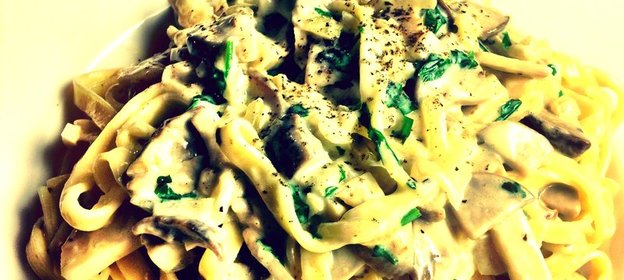Паста с белыми грибами