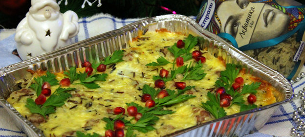 Запеканка из овощей, риса Акватика микс и мясных фрикаделек