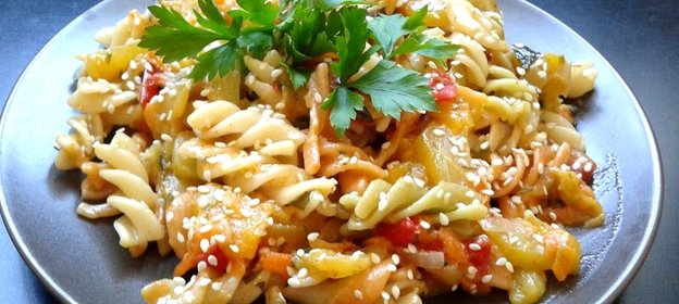 Осенняя паста с овощами