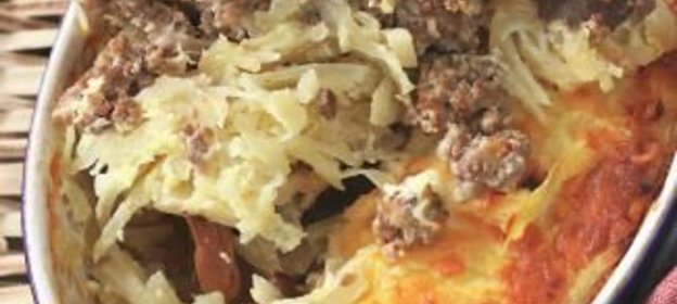 Капустная запеканка с мясным фаршем