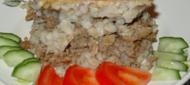 запеканка перловая с грибами