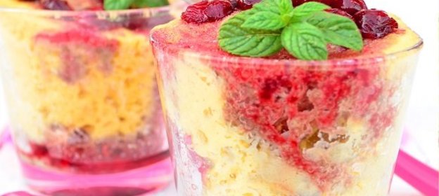 Пшенные экспресс кексы с вишней в микроволновой печи