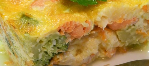 Овощная запеканка с семгой