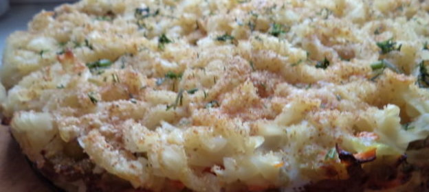 Запеканка из макарон с сыром и колбасой