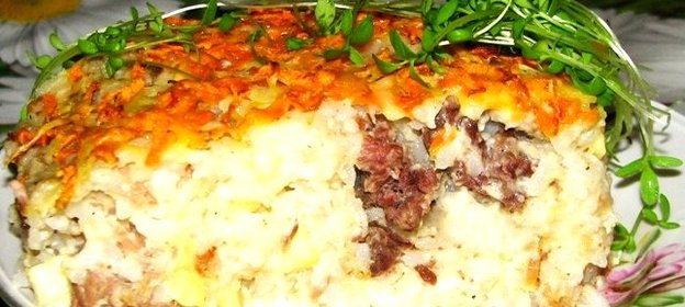 Запеканка с куриным фаршем