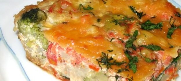 Запеканка из цветной капусты и брокколи