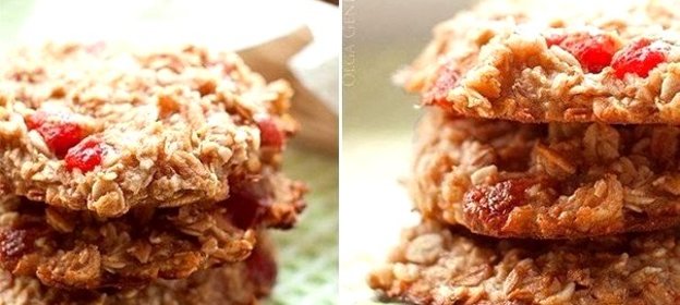 Овсяное фитнес-печенье с клубникой
