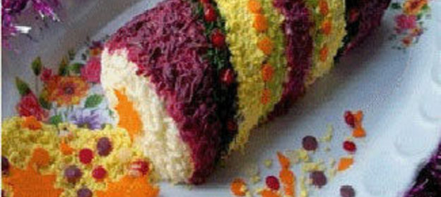 Салат в виде хлопушки