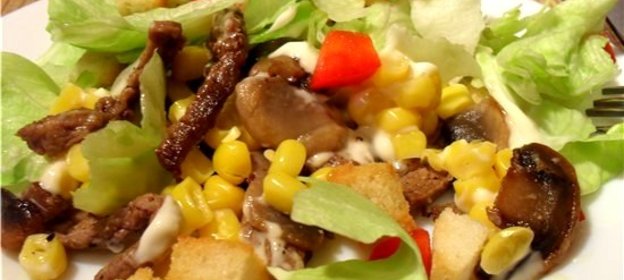 Вкусный салат с опятами