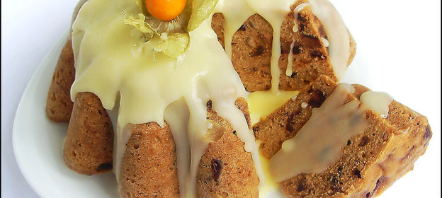 Кекс с сухофруктами и орехами на водяной бане