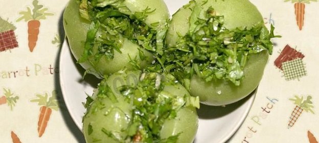 Соленые зеленые помидоры фаршированные