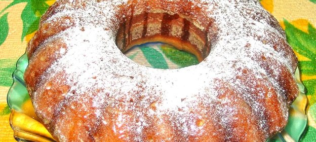 Кекс на кефире с лимонной глазурью