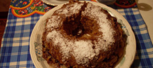 Кекс с яблоками и голубикой