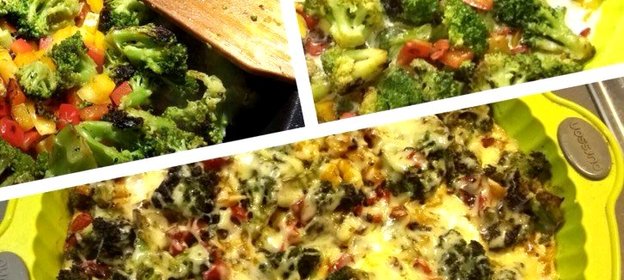 Запеканка с брокколи и болгарским перцем