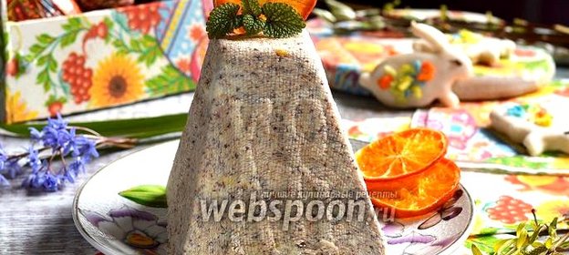 Творожная пасха с апельсиновыми корочками и двумя видами шоколада
