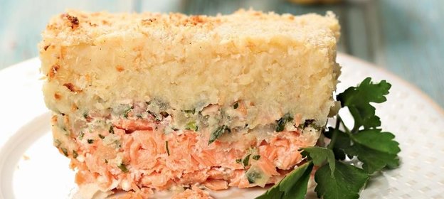 Запеканка с лососем