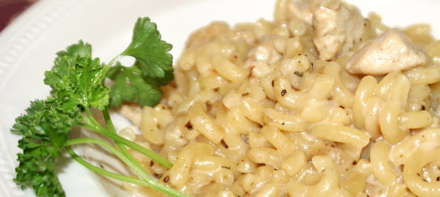 Ризотированная паста с курицей