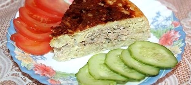 Картофельно-мясная запеканка в мультиварке