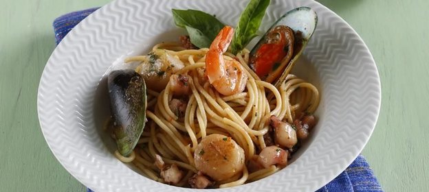 Спагетти с морепродуктами