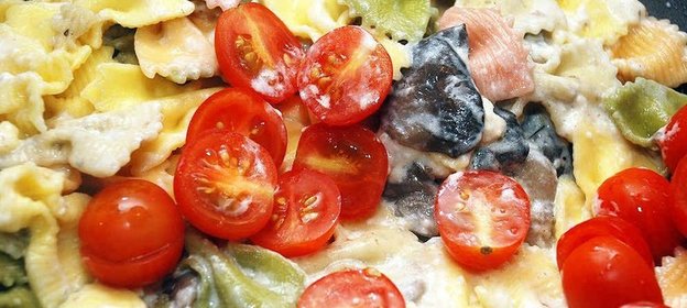 Вешенки с макаронами