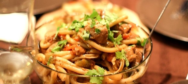 Спагетти со свининой