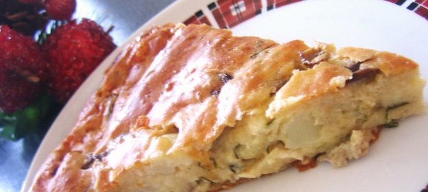 Нежная сырно-грибная запеканка с эклерной корочкой